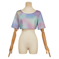 KPop Demon Hunters (2025) Rumi Colorful Crop Tee Shirt Outfits Cosplay Costume