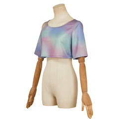 KPop Demon Hunters (2025) Rumi Colorful Crop Tee Shirt Outfits Cosplay Costume