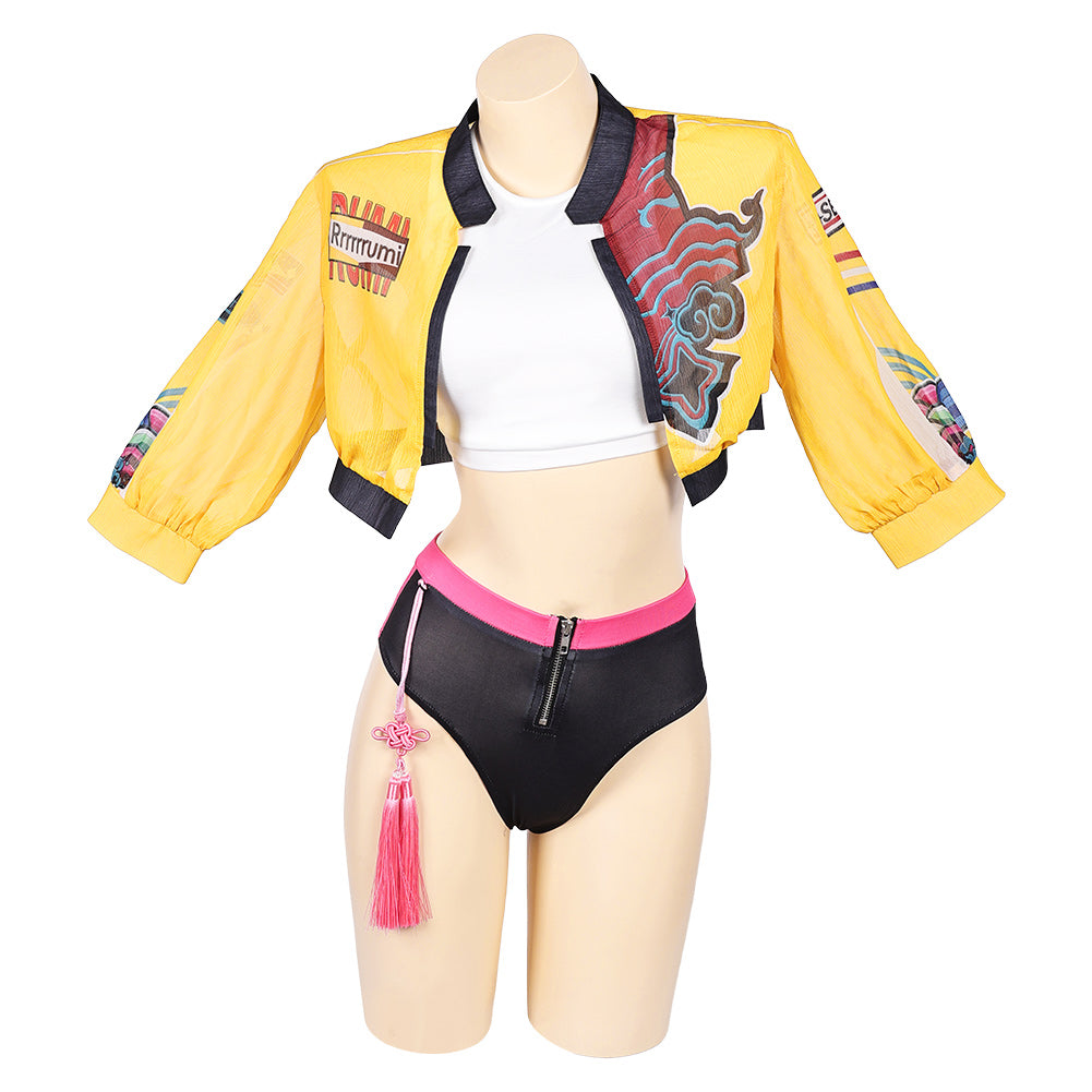 KPop Demon Hunters (2025) Rumi Yellow Swimsuit Set Outfits Cosplay Costume - Original