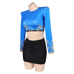 KPop Demon Hunters (2025) Zoey Blue Black Set Outfits Cosplay Costume