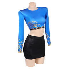 KPop Demon Hunters (2025) Zoey Blue Black Set Outfits Cosplay Costume