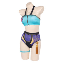 KPop Demon Hunters (2025) Zoey Blue Swimsuit Set Outfits Cosplay Costume - Coshduk