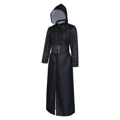 Kylo Ren Black Hooded Coat Robe Simple Outfits Cosplay Costume Halloween Suit