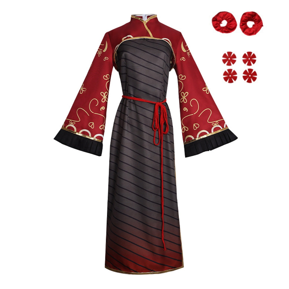 Limbus Company Jia Xichun Red Black Cheongsam Dress Outfits Cosplay Costume