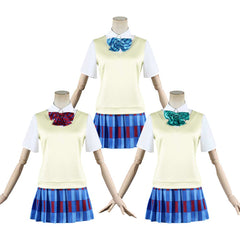 LoveLive Muse μ's Honoka Kotori Nico Yellow Vest School Uniform Set Outfits Cosplay Costume