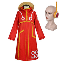 Anime One Piece Egghead Arc Monkey D. Luffy Red Coat Outfits Cosplay Costume Halloween Carnival Suit