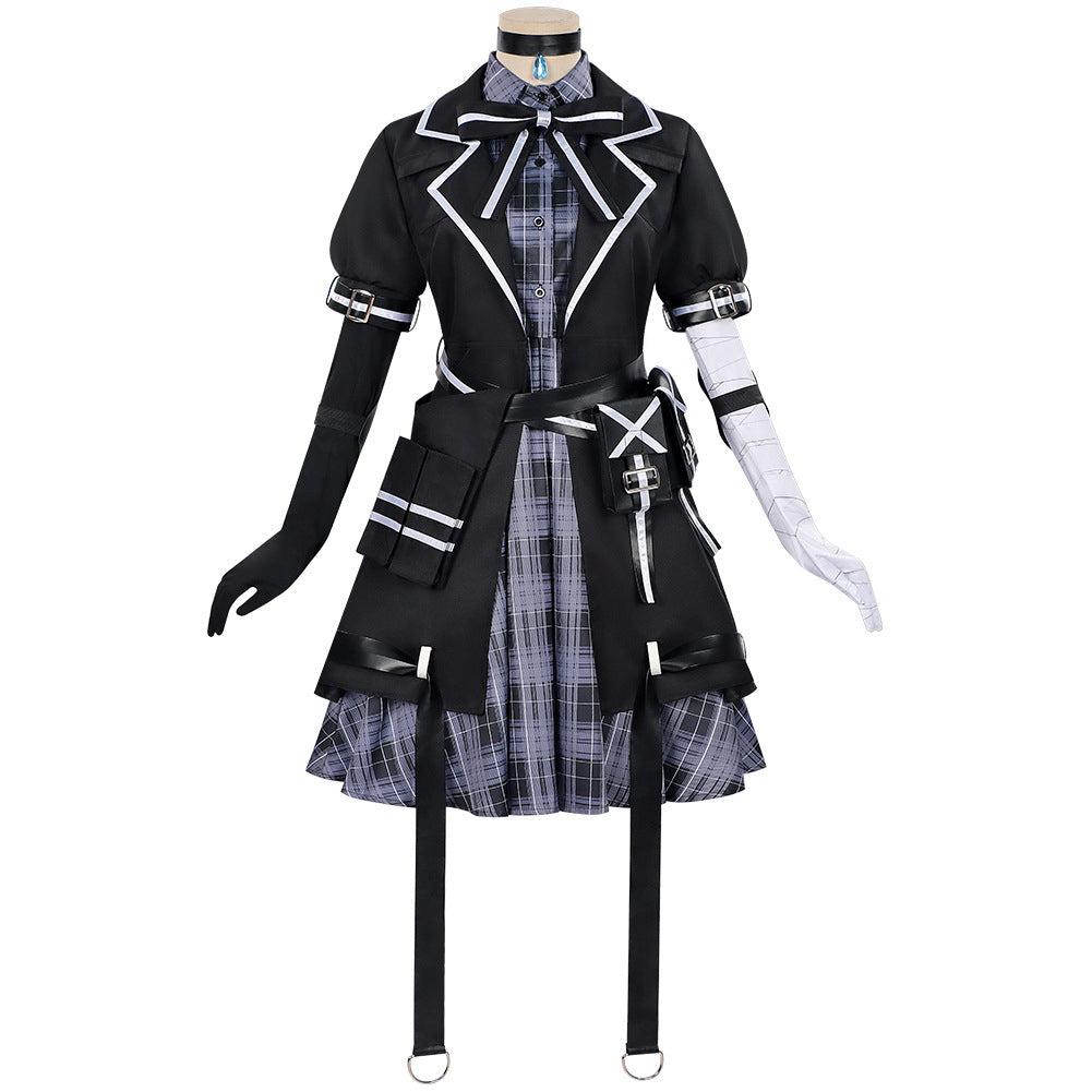 Magical Girl Witch Trials (2025) Kurobe Nanoka Black Plaid Dress Set Outfits Cosplay Costume