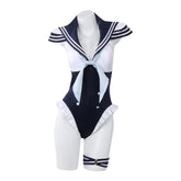 Marin Kitagawa Blue White Sailor Swimsuit Outfits Cosplay Costume