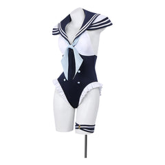 Marin Kitagawa Blue White Sailor Swimsuit Outfits Cosplay Costume