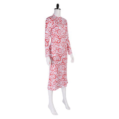 Mars Attacks Martian Girl White Red Dress Outfits Cosplay Costume
