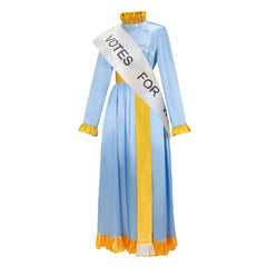 Mary Poppins 1964 Winifred Banks Blue Dress Set Outfits Cosplay Costume