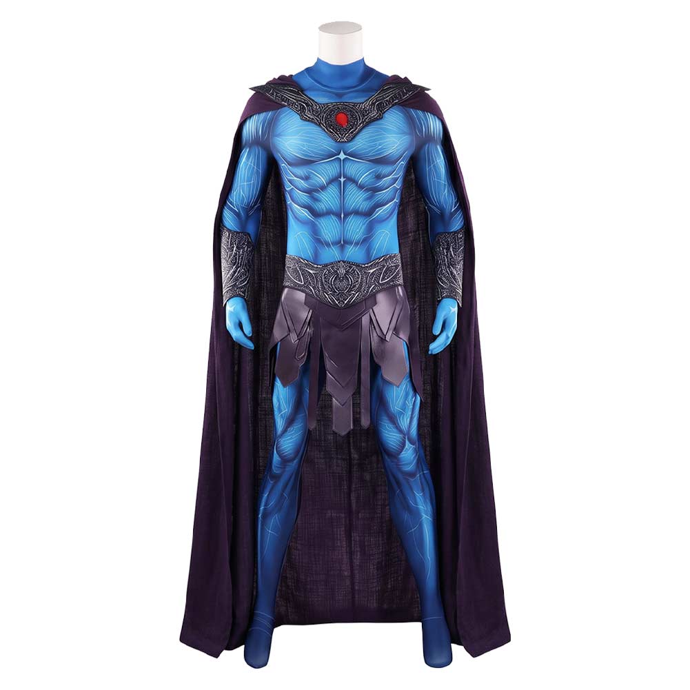 Masters Of The Universe (2026) Skeletor Blue Jumpsuit Cloak Set Outfits Cosplay Costume