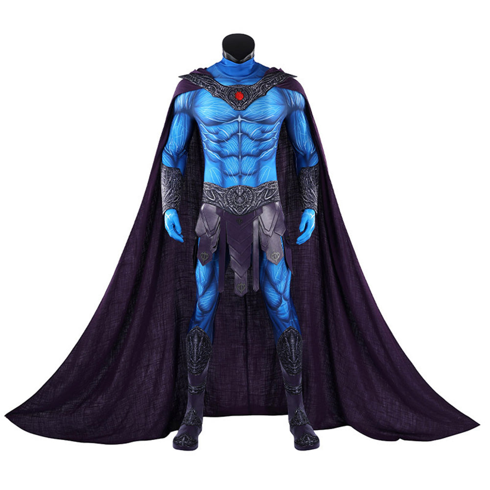 Masters Of The Universe (2026) Skeletor Blue Jumpsuit Cloak Skirt Set Outfits Cosplay Costume