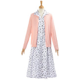 Matilda 2022 Miss Honey Pink Cardigan White Dress Set Outfits Cosplay Costume