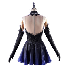 Medalist Hikaru Kamisaki Black Skating Dress Set Outfits Cosplay Costume