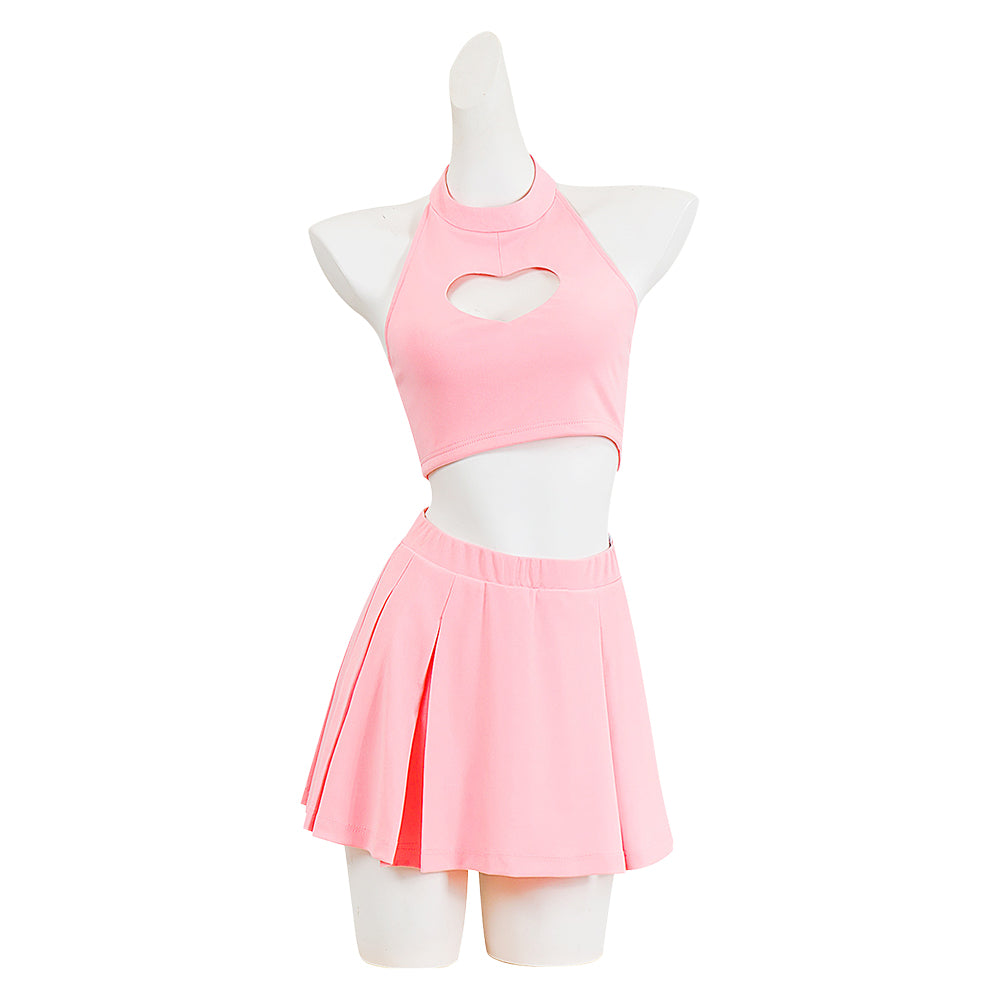 Misa Amane Pink Top Skirt Set Outfits Cosplay Costume Carnival Suit