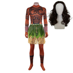 Moana (2026) Maui Jumpsuit Skirt Set Outfits Halloween Cosplay Costume
