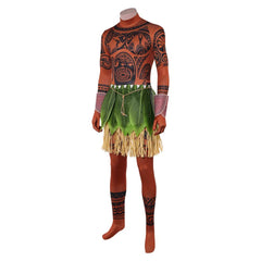 Moana (2026) Maui Jumpsuit Skirt Set Outfits Halloween Cosplay Costume