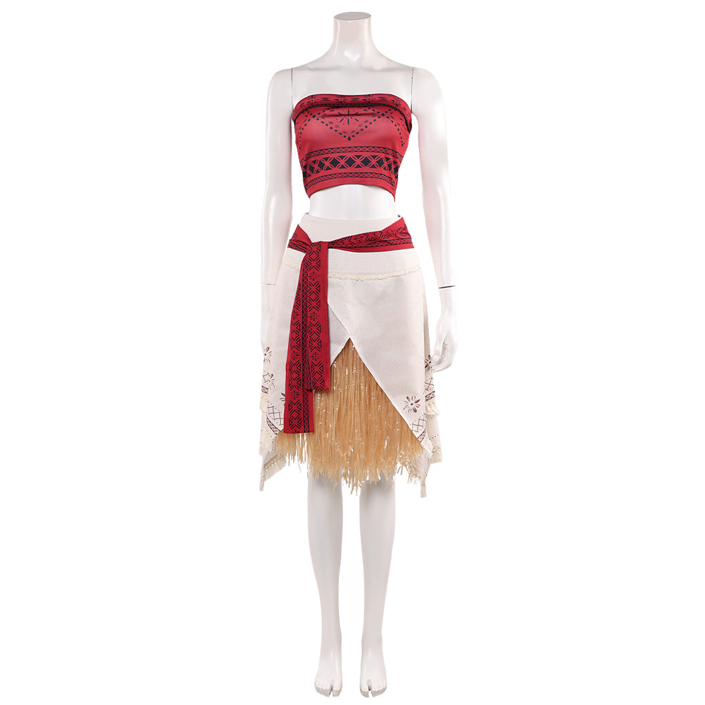Moana (2026) Moana Red Top Skirt Set Outfits Cosplay Costume