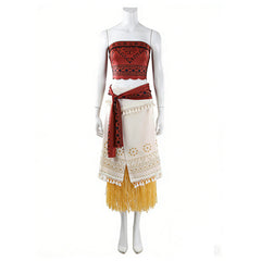 Moana (2026) Moana Red Top White Skirt Set Outfits Cosplay Costume