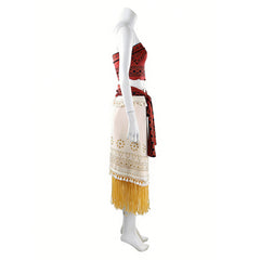 Moana (2026) Moana Red Top White Skirt Set Outfits Cosplay Costume