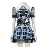 Monster High Frankie Stein Blue Black Dress Outfits Halloween Cosplay Costume