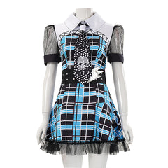 Monster High Frankie Stein Blue Black Dress Outfits Halloween Cosplay Costume