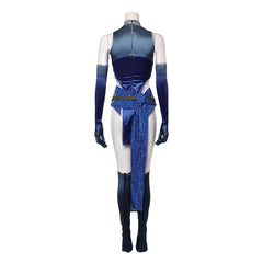 Mortal Kombat 1 Kitana Outworld Menagerie Blue Set Outfits Cosplay Costume