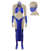 Mortal Kombat 2011 Kitana Blue Set Battle Outfits Cosplay Costume Halloween Suit