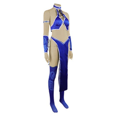 Mortal Kombat 2011 Kitana Blue Set Battle Outfits Cosplay Costume Halloween Suit