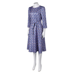 Movie Beetlejuice 2 (2024) Astrid Deetz Blue Dress Outfits Cosplay Costume Halloween Carnival Suit