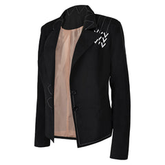 Movie Beetlejuice 2 (2024) Barbara Black Coat Jacket Outfits Cosplay Costume Halloween Carnival Suit
