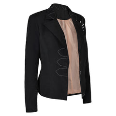 Movie Beetlejuice 2 (2024) Barbara Black Coat Jacket Outfits Cosplay Costume Halloween Carnival Suit