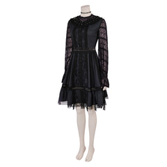 Movie Beetlejuice 2 (2024) Lydia Deetz Musical Black Dress Outfits Cosplay Costume Halloween Carnival Suit