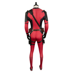 Movie Deadpool & Wolverine (2024) Wade Wilson Red Jumpsuit Shoulder Strap Outfits Cosplay Costume Halloween Carnival Suit