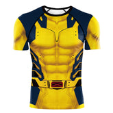 Movie Deadpool & Wolverine (2024) Wolverine James Howlett Printed T-shirt Outfits Cosplay Costume Halloween Carnival Suit