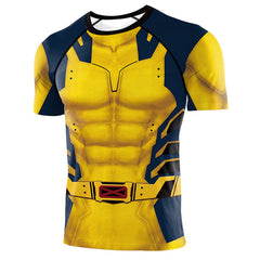 Movie Deadpool & Wolverine (2024) Wolverine James Howlett Printed T-shirt Outfits Cosplay Costume Halloween Carnival Suit