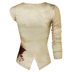 Movie Furiosa: A Mad Max Saga (2024) Furiosa Round Neck Bloody Top Cosplay Costume Outfits Halloween Carnival Suit