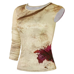 Movie Furiosa: A Mad Max Saga (2024) Furiosa Round Neck Bloody Top Cosplay Costume Outfits Halloween Carnival Suit
