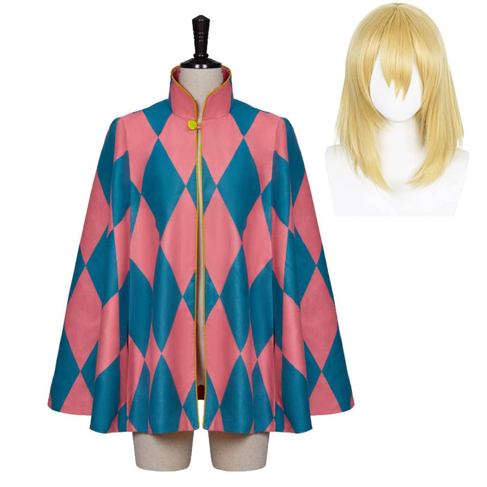 Howl‘s Moving Castle Howl Pink Blue Cloak Outfits Cosplay Costume Halloween Suit