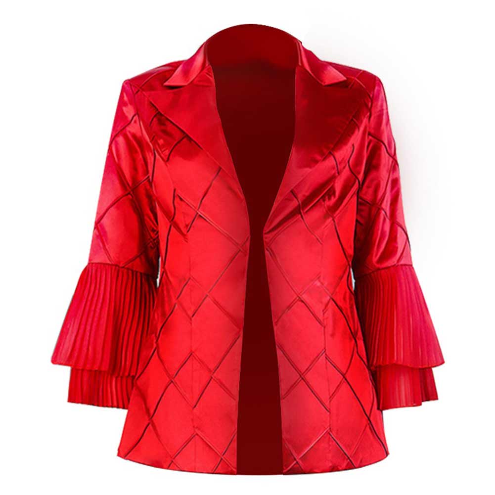 Movie Joker 2 (2024) Harley Quinn Red Suit Coat Cosplay Costume Outfits Halloween Carnival