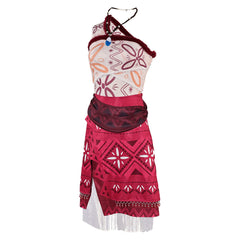 Movie Moana 2 (2024) Moana Red Outfits Cosplay Costume Halloween Carnival Suit