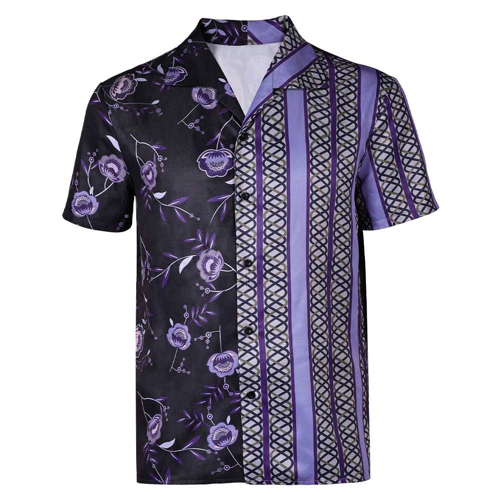 Movie Road House (2024) Knox Purple Shirt Outfits Cosplay Costume Halloween Carnival Suit