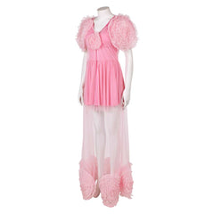 Movie Wicked (2024) Glinda Pink Dress Sleepwear Outfits Cosplay Costume Halloween Carnival Suit