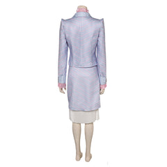 Movie Wicked (2024) Glinda Purple Striped Outfits Cosplay Costume Halloween Carnival Suit