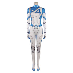 Mv Rivals (2024) Invisible Woman Cosplay Blue White Jumpsuit Outfits Costume Halloween