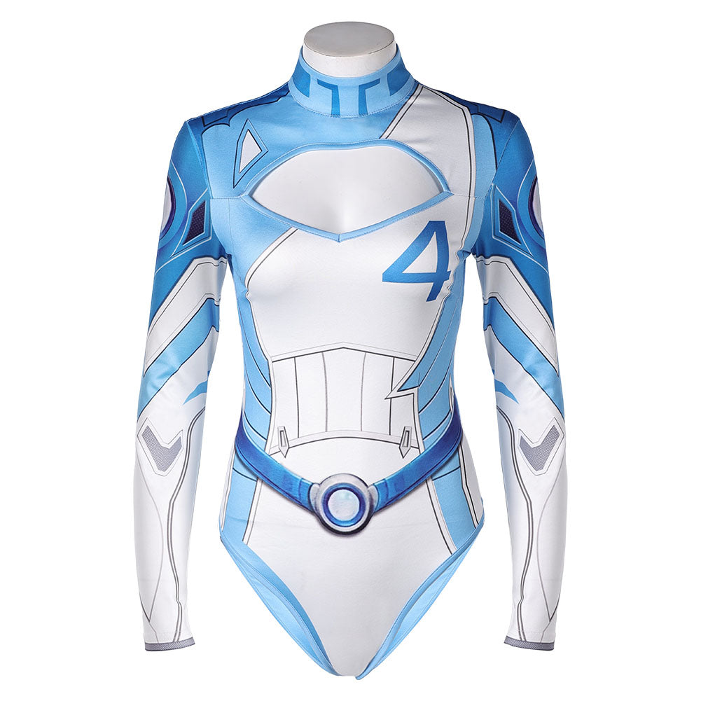 Mv Rivals (2025) Invisible Woman Susan Storm Blue White Swimsuit Outfits Cosplay Costume
