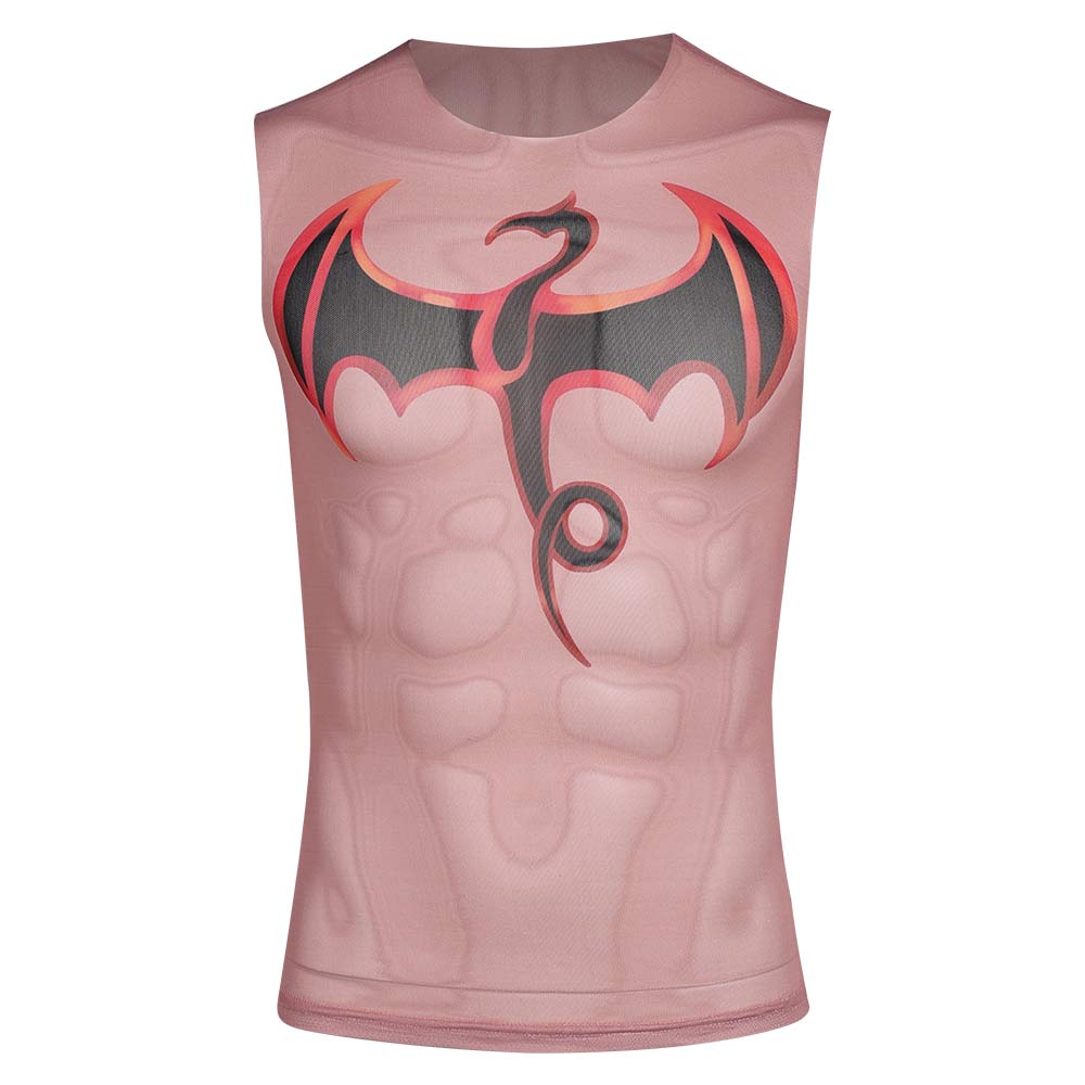 Mv Rivals (2025) Iron Fist Muscle Dragon Tattoo Vest Shirt Outfits Cosplay Costume