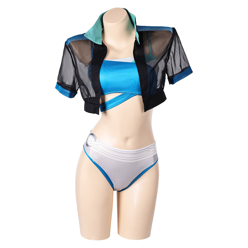 Mv Rivals (2025) Luna Snow Blue Swimsuit Outfits Cosplay Costume