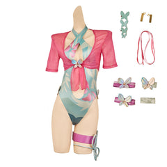 Mv Rivals (2025) Psylocke Pink Blue Swimsuit Set Outfits Cosplay Costume